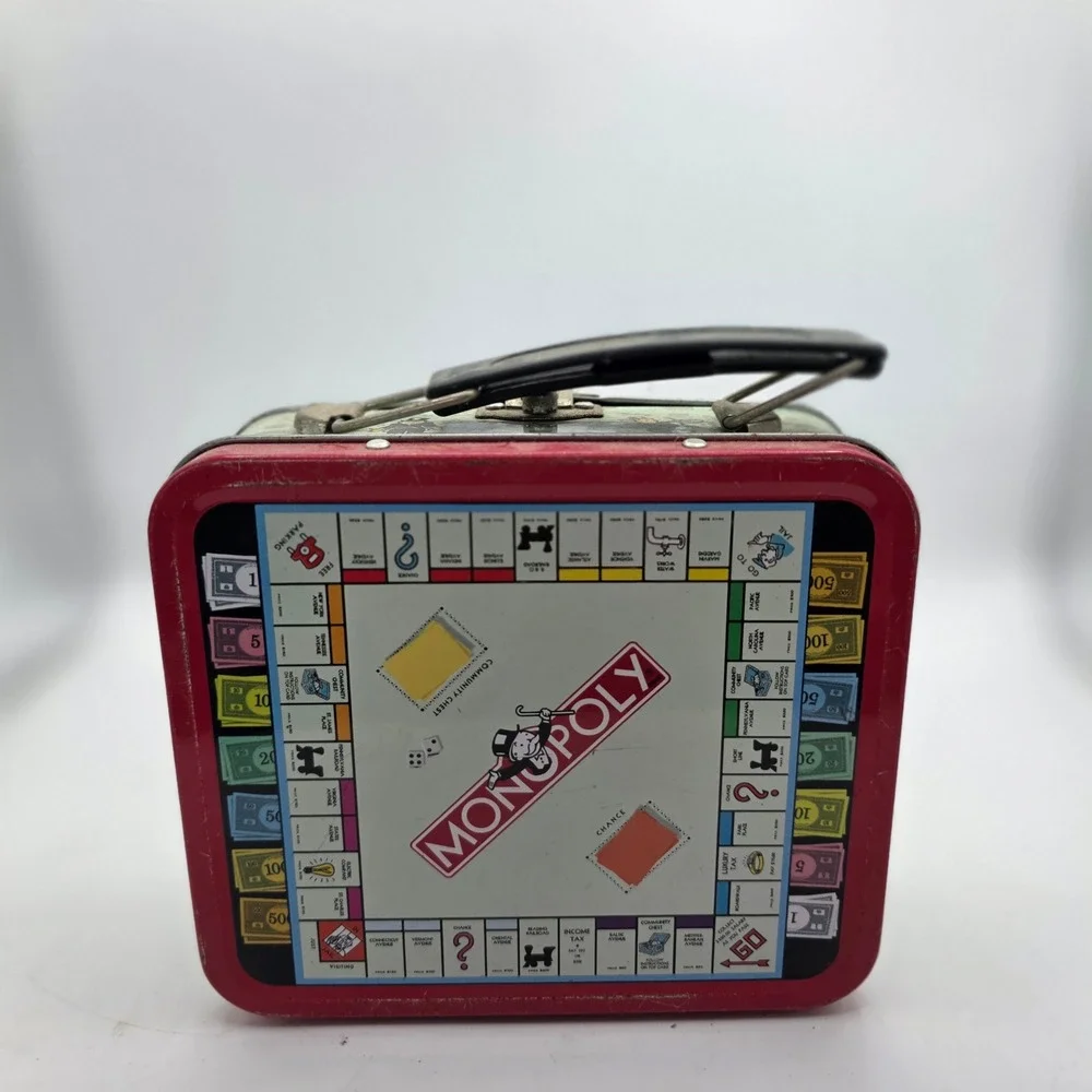 1997 Hasbro Monopoly Mini Metal Tin Lunch Box Mr. Pennybags Collectible